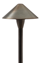 Brass Path Light Series PL005 LED Brass Tiki 5” Path Light